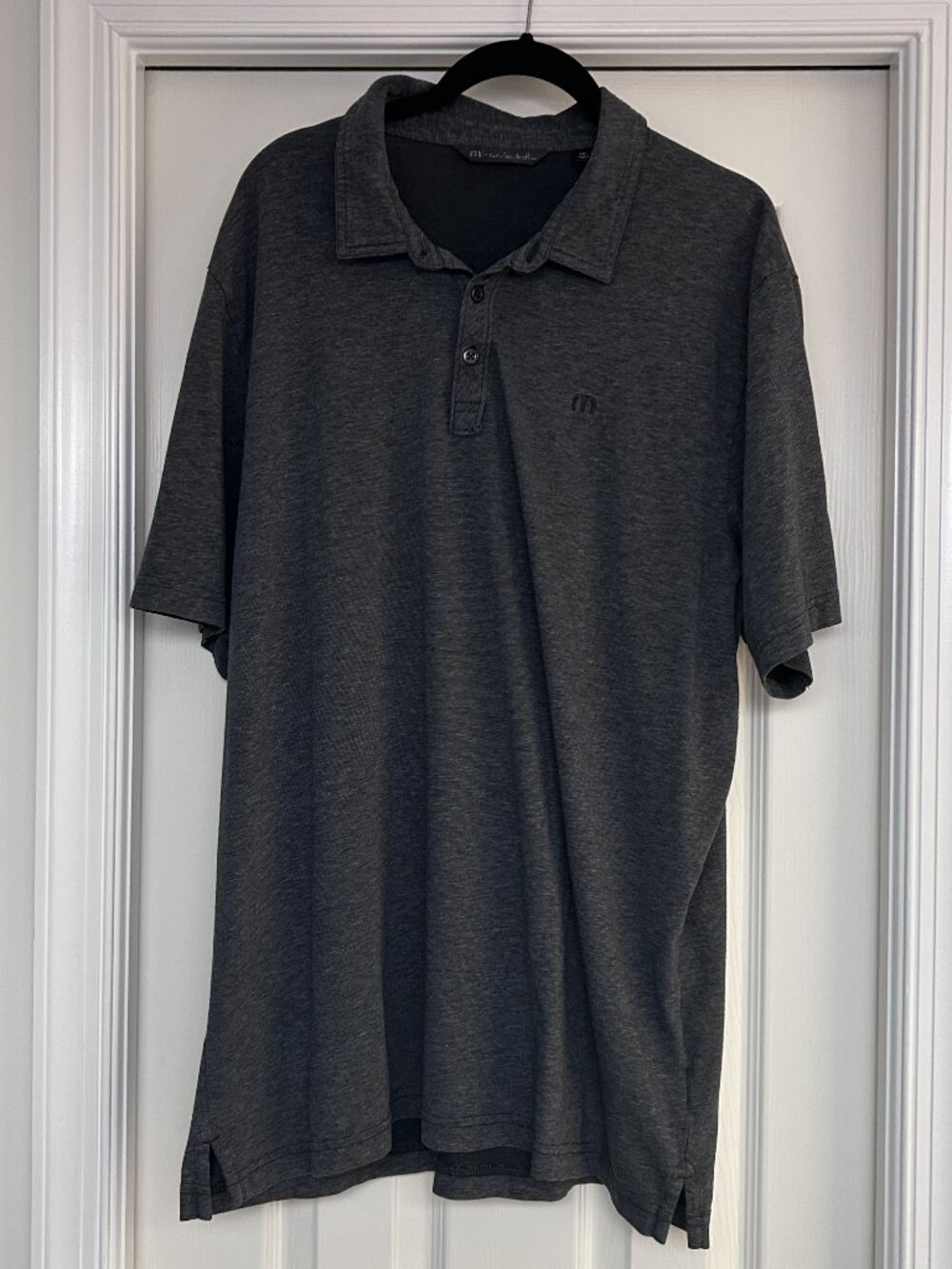 Travis Mathew Men's XXL Golf Polo Shirt Heathered Charcoal Gray